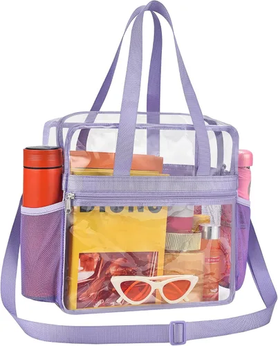 Vista 9 de Lyingflat Bolsa transparente para eventos de estadio - 12x6x12, bolsa de deporte transparente con correas reforzadas para el hombro