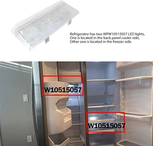 Vista 2 de Reemplazo de luz LED WPW10515057 (AP6022533) W10515057 3021141 PS11755866 W10398007 para frigorífico WRS322FDAW04