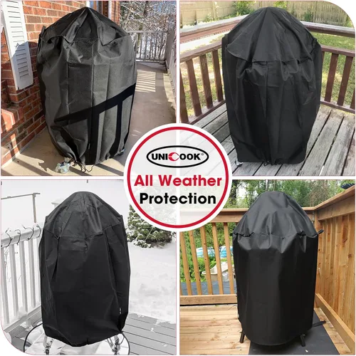 Vista 3 de Unicook Cubierta Redonda para Parrilla de Carboncillo Compatible con Parrilla Weber de 22 Pulgadas, Resistente al Agua, Resistente al
