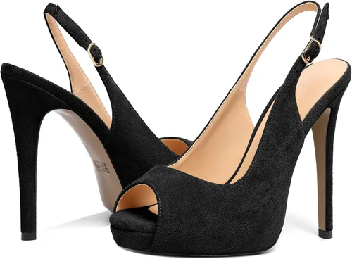 Vista 8 de YODEKS Zapatos de vestir de fiesta con tacón alto y plataforma para mujer