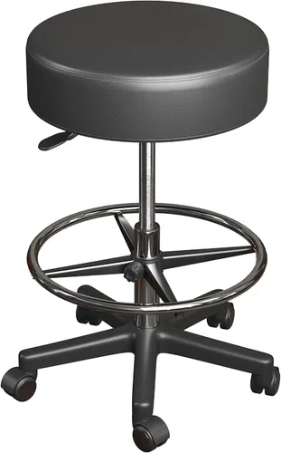 Vista 7 de Luxton - Taburete ergonómico con ruedas, doble acolchado y espuma viscoelástica, ajustable para spa, silla de escritorio con silla giratoria