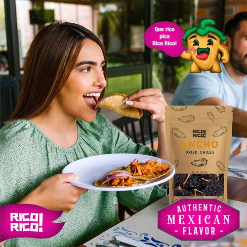 Vista 7 de RICO RICO - Chiles anchos secos, 16 onzas, chiles secos de primera calidad, ideales para salsa Birria, mole mexicano, enchiladas, salsas, pozole