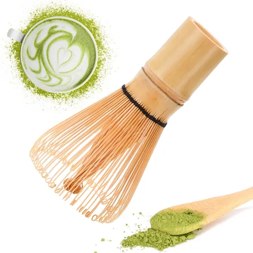 Vista 10 de Juego de batidor de matcha, batidor de matcha de bambú (Chasen), cuchara tradicional (chashaku), tamiz de acero inoxidable,Herramientas de té
