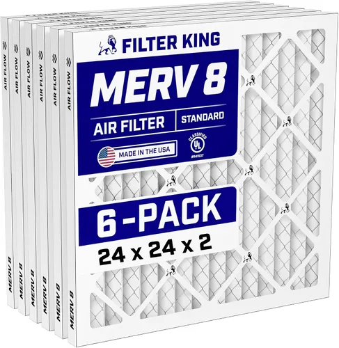 Vista 165 de Filter King Filtro de aire 6x12.25x1 Paquete de 6 Filtros plisados MERV 8 HVAC para horno A/C HECHO EN EE. UU. Tamaño real: 6 x 12.25 x .75