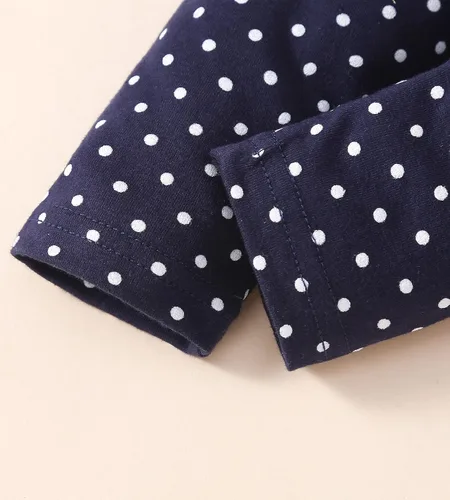 Vista 5 de Fullfamous Conjunto de mameluco y pantalón de manga larga con volantes para niña de 3 piezas