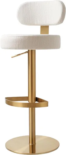 Vista 9 de TOV Furniture Taburete ajustable de tela de rendimiento texturizado crema Primrose