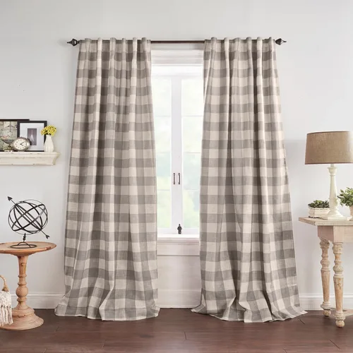 Vista 11 de Elrene Home Fashions Farmhouse Living Grainger Buffalo - Cortina opaca con diseño a cuadros para ventana, cortina para sala de estar y dormitorio