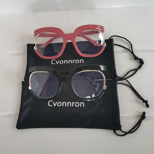 Vista 2 de Cvonnron Womens Oversized Round Eyewear Frames Blue Light Blocking Glasses Fake Round Non-Prescription Clear Lens Eyeglasses