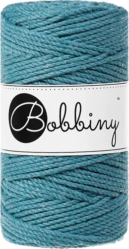 Vista 16 de Bobbiny Cordón de macramé regular de 0.118 in y 3 capas (aguamarina), 108yds/330 pies (100% algodón reciclado)