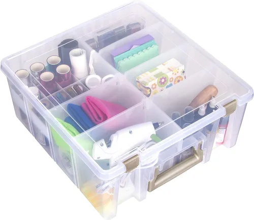 Vista 10 de ArtBin 6993SP Super Satchel Double Deep con bandeja de accesorios para manualidades en papel, transparente, 1 bolsa y 1 bandeja