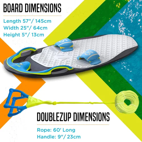 Vista 7 de You Got This 260 Board and Handle Combo with EVA Foam Padding, All-in-One Kneeboard, Wakeboard, Wakeskate, and Wakesurf Board for Kids, Teens, and