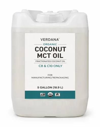 Vista 9 de Aceite de coco MCT orgánico certificado USDA Verdana – Aceite de coco fraccionado – Sin uso de semilla de palma – Kosher, grado alimenticio, sin