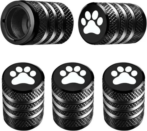 Vista 36 de Tapones para vástago de válvula de neumático, paquete de 5, tapa de aire de neumático N2, metal nitrógeno con forro de plástico, resistente a