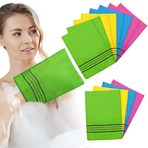 Vista 10 de Tatuo 12 piezas de guante exfoliante coreano de Italia Toalla para el cuerpo, esfoliante para la piel para eliminar la piel muerta, paño exfoliante