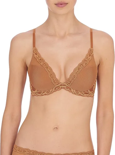 Vista 13 de Natori - Sujetador de encaje para mujer con inmersión, diseño de plumas Cafe