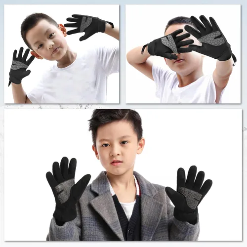 Vista 6 de TRIWONDER - Guantes de esquí para niños y niñas, a prueba de viento, abrigados, para clima frío mitones deportivos para snowboard