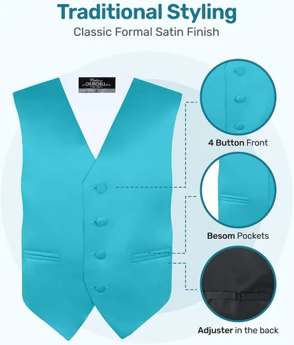 Vista 4 de S.H. Churchill & Co. Conjunto de chaleco de 4 piezas para niño, con corbatín, corbata para el cuello y pañuelo de bolsillo