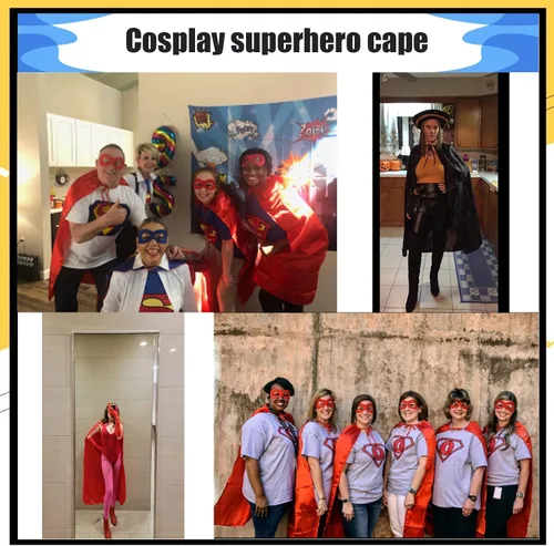 Vista 8 de Capas y máscaras de superhéroe para adultos, capas de vampiro de Halloween, capas de superhéroe, disfraz de superhéroe