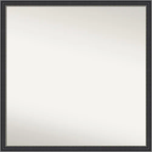 Vista 472 de Amanti Art Espejo de baño negro para sobre fregadero, 22 x 22 pulgadas, espejo de tocador cuadrado estrecho negro Avon, marco de madera casual