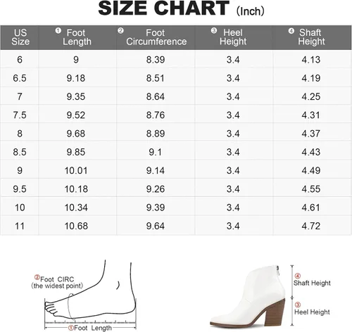 Vista 4 de mysoft Women's V Cut Out Ankle Boots Slip On Pointed Toe Chunky Stacked Heel Booties