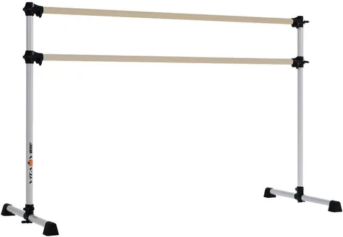 Vista 17 de Barra de ballet portátil independiente doble Vita Barre, Prodigy, de madera Altura ajustable, hecha en EE. UU., equipo de ejercicio para casa