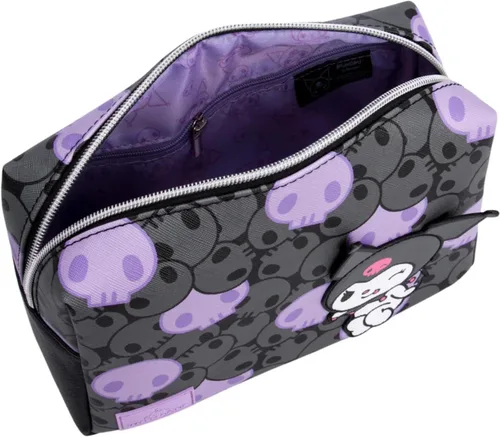 Vista 5 de Impressions Vanity Kuromi - Bolsa de cosméticos para mujer, organizador de maquillaje de viaje con logotipo de Kuromi, bolsillo deslizante, bolsillo