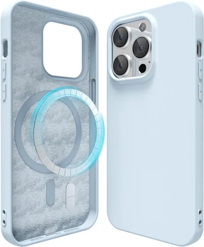 Vista 57 de oakxco Funda de silicona para iPhone 12 Pro Max, magnética, compatible con carga inalámbrica Magsafe, cubierta protectora de goma suave y delgada