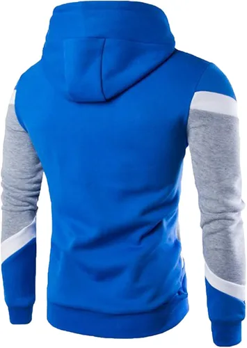 Vista 3 de Sudadera con capucha para hombre, con bloques de color, atlética, con cordón, hipster, para entrenamiento, trotar