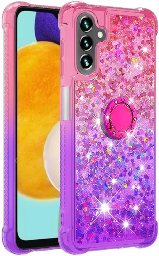Vista 3 de Funda para Samsung Galaxy A13 5G, Gradient Quicksand Series Glitter Bling Flowing Liquid Flotante TPU Bumper Cushion Reforzado Corners Women Phone