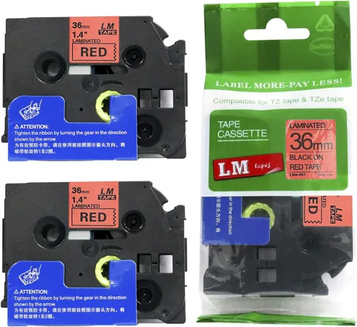 Vista 5 de 2/Pack LMe561 Premium 1.5" Black Print on Blue Label Tape, Compatible with Brother TZe-561 P-Touch Tape 36mm Laminated Replacement Label Tape.