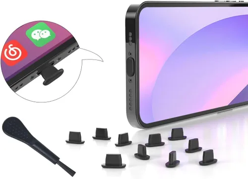 Vista 5 de 20 tapones antipolvo para iPhone 14, 14 Pro Max, 13, 13 Pro Max, 12, 12 Pro Max, 11, 11 Pro, X, XS, XR, 8, 7, iPhone Lightning puerto de carga