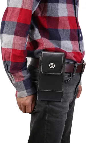 Vista 5 de Funda para cinturón de teléfono celular con clip para hombre, tarjetero para iPhone 15 Plus iPhone 14 Plus iPhone 15 14 13 12 Pro Max Google Pixel 8