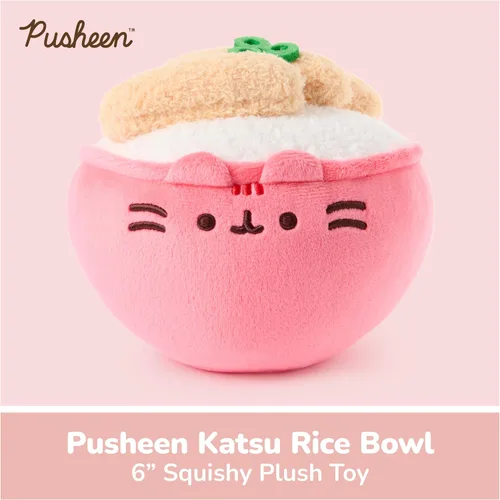 Vista 2 de GUND Pusheen Bento Katsu - Tazón de arroz de 6 pulgadas, juguete de peluche