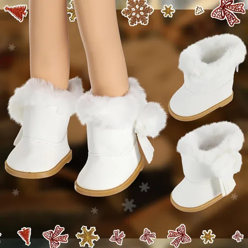 Vista 6 de Bencailor - 3 pares de botas de muñeca de 18 pulgadas, nieve de invierno Negro Blanco Marrón