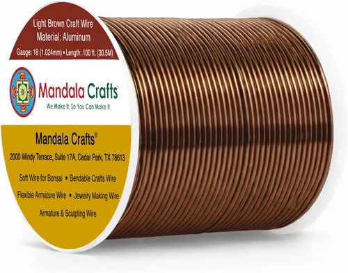 Vista 224 de Mandala Crafts - Alambre de aluminio anodizado de calibre 22 para hacer joyas - 137.2 m de alambre flexible surtido y coloreado - Doble para bonsái
