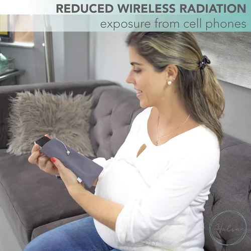 Vista 6 de Halsa Funda protectora EMF Shield para teléfono celular - Funda anti-EMP con bloqueo de señal - Estuche de protección para smartphone contra Gris