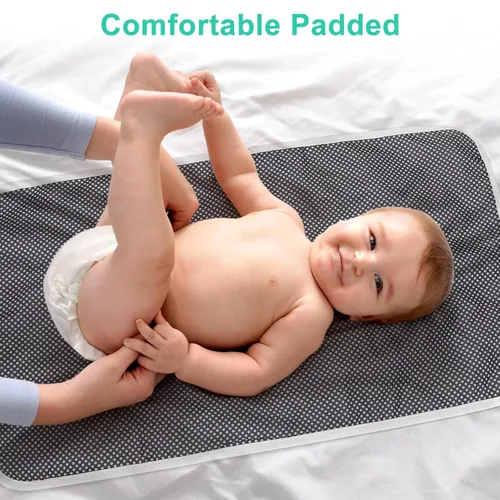 Vista 4 de Accmor Cambiador de pañales portátil, impermeable, plegable, cambiador de bebé para viajes, regalos de registro de baby shower