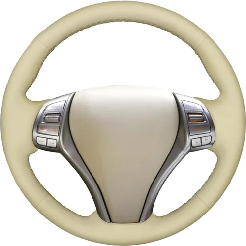 Vista 7 de MEWANT Funda de Volante de Cuero Artificial Negro Cosida a Mano para Nissan Altima 2013-2018 / Rogue 2014-2016 Nissan Altima 2013-2018 / Rogue