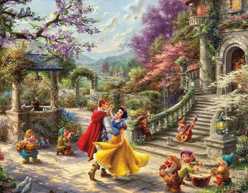 Vista 7 de Ceaco - 4 en 1 Multipaquete - Disney - Thomas Kinkade - (4) Rompecabezas de 500 piezas Thomas Kinkade Disney Art, Made in USA, Recycled Board