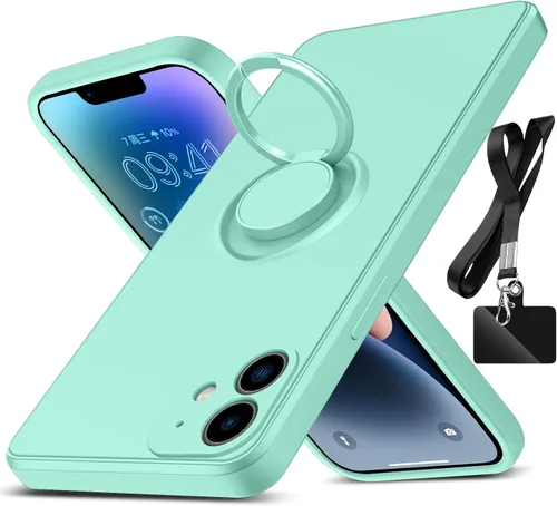 Vista 11 de Funda para iPhone 11, con soporte giratorio de 360°, color negro