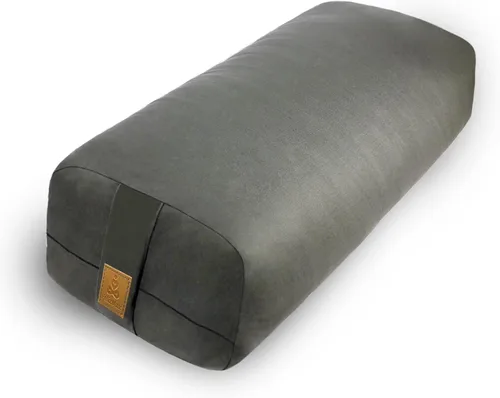 Vista 10 de Cojín de yoga de 26 x 10.5 x 5.5 pulgadas, cojín de meditación rectangular para masaje y apoyo de espalda, relleno de algodón transpirable, funda