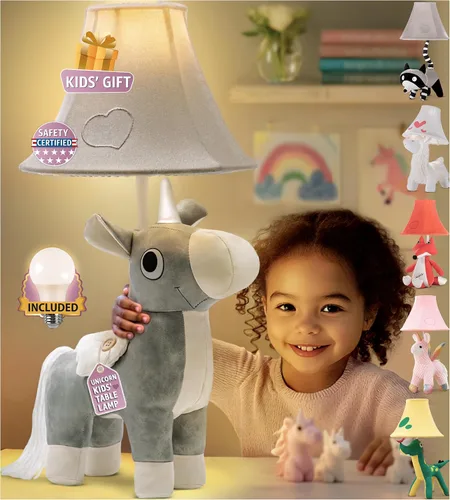 Vista 12 de Lámpara infantil de dinosaurio para dormitorio de niños, 27 pulgadas, lámpara de niños para habitación de niños, bonitos regalos de Navidad, regalos