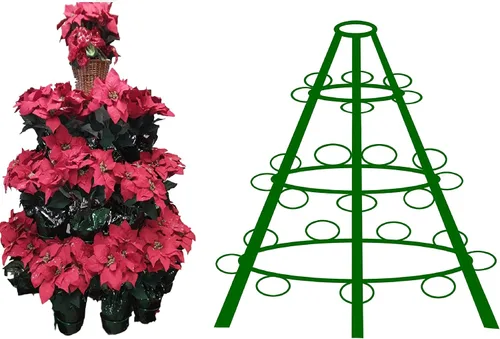 Vista 4 de Creative Displays - Estante redondo completo para árbol de Pascua de 106 FB, marco vertical independiente de jardín, ideal para flores de Pascua