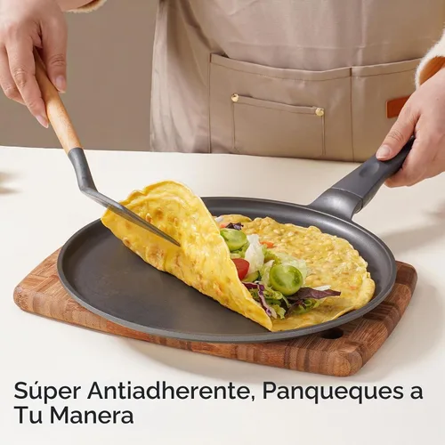 Vista 3 de JEETEE Sartén antiadherente para crepes, sartén de titanio para panqueques