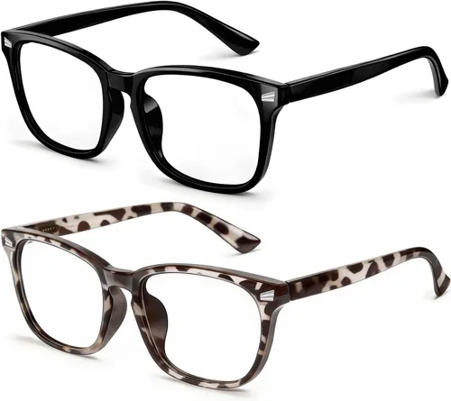 Vista 8 de Gafas de luz azul para niños y niñas, paquete de 2 lentes de luz azul para adolescentes y niños, anteojos falsos, anteojos para niños pequeños, de 6