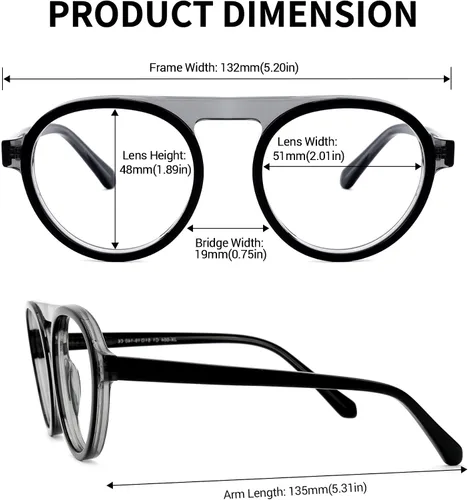 Vista 5 de Zeelool Gafas de aviador para hombre con lente transparente sin receta JGA173695