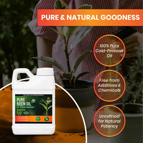 Vista 2 de Aceite de neem prensado en frío 100% puro – Extracto de aceite de neem natural multiusos (1 galón)
