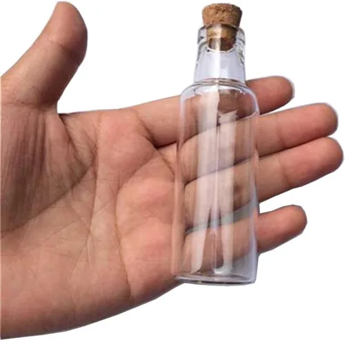Vista 7 de 50 botellas de cristal transparente de 1.2 fl oz con botellas de corcho para frascos de boda, decoración de regalos, tarros de bricolaje