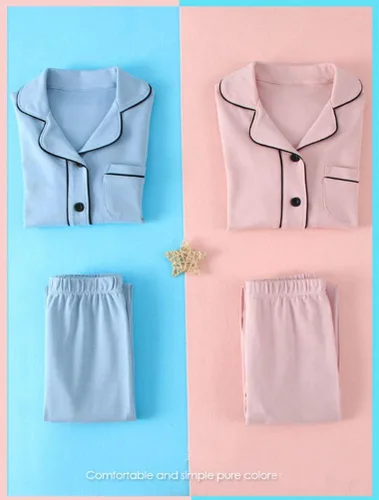 Vista 5 de Mallimoda Conjunto de pijama de algodón para niños, pijamas de manga larga con botones