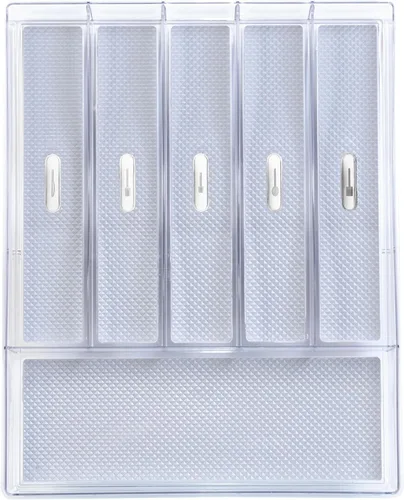 Vista 8 de Glad Organizador de cajones, 6 x 6 pulgadas, bandeja de almacenamiento de plástico transparente resistente para cajones de basura, utensilios